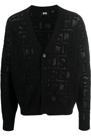 GCDS Cardigan i macramé med monogram
