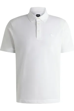 HUGO BOSS Polo i piqué med dobbelt B-monogram