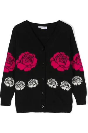 MONNALISA Finstrikket cardigan med blomstertryk