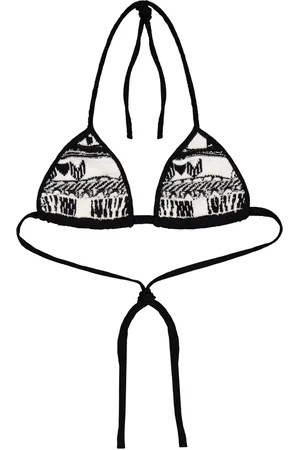 LANEUS Intarsiastrikket bikinitop med logo