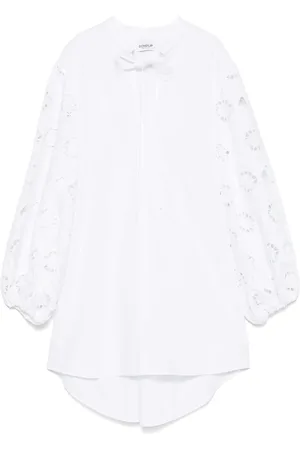 Dondup Kort kjole med broderie-anglaise