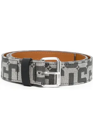 GCDS Læderbælte i jacquard med monogram