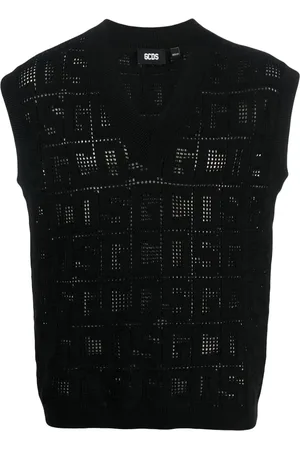 GCDS Vest i macramé med monogram
