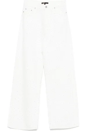 Maje Jeans med brede ben og rhinstenudsmykning