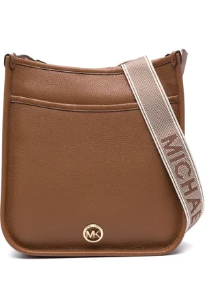 Michael Kors Skuldertaske i læder med logoplade