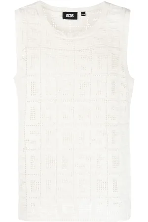 GCDS Tanktop i mesh med monogram