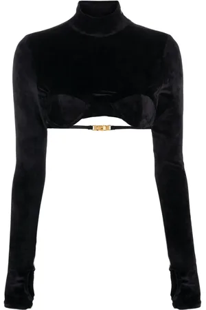 GCDS Top med høj hals og velour-finish