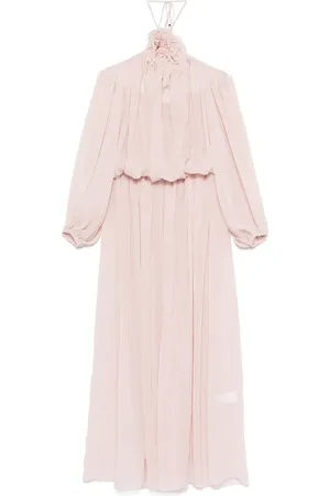 BLUMARINE Lang kjole med blomstret broche
