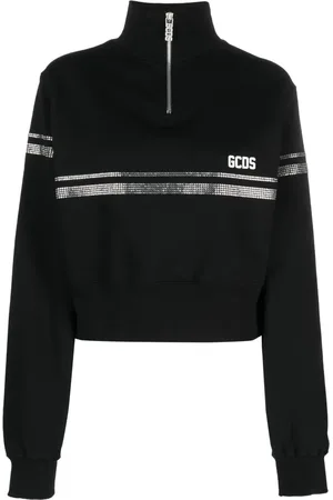 GCDS Sweatshirt med krystaludsmykning og logotryk