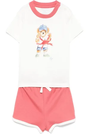 Ralph Lauren Shortssæt i bomuld med bamsetryk