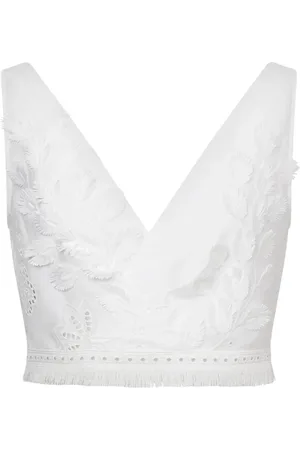 Alberta Ferretti Tanktop med blomsterbroderi