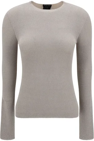 Giorgio Armani Ribstrikket sweater med lange ærmer