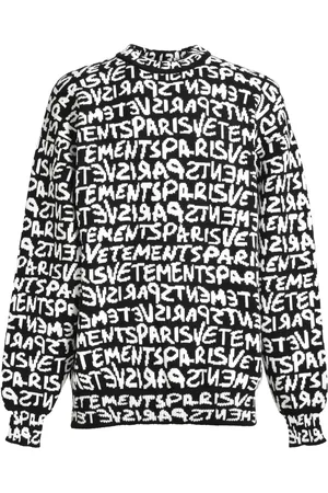 Vetements Trøje med intarsiastrikket logo