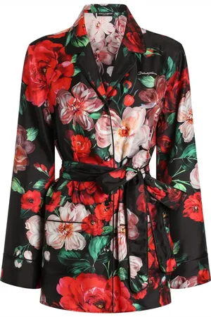 Dolce & Gabbana Skjorte i twill med rosetryk