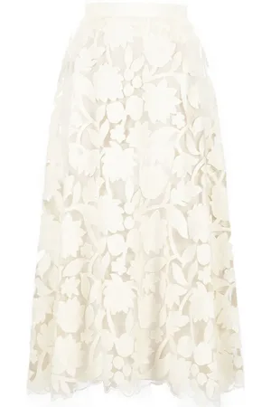 Elie saab Mellemlang nederdel med broderi og tyl