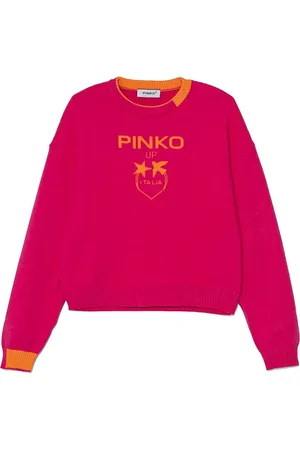 Pinko Sweater med intarsiastrikket logo