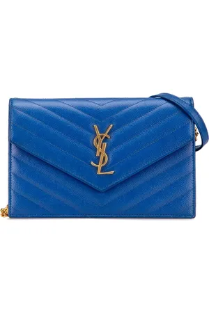 Saint Laurent Grain De Poudre matelasse chevron-mønstret Chain Wallet crossbody-taske med monogram fra 2016