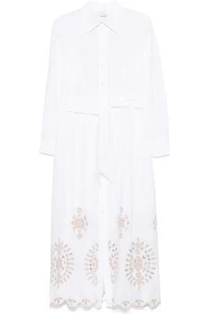 ELEVENTY Mellemlang kjole med broderi