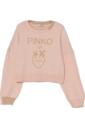Pinko Sweater med intarsiastrikket logo