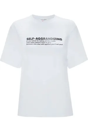 Victoria Beckham T-shirt med slogan-tryk
