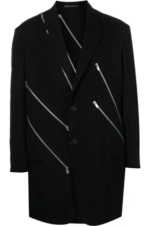 YOHJI YAMAMOTO Enkeltradet blazer med lynlåsdetalje
