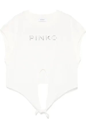 Pinko T-shirt med logo-nitte
