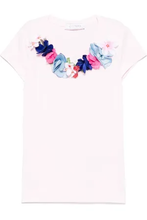 MONNALISA T-shirt med blomsterapplikation