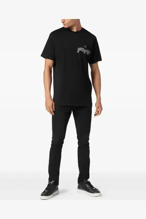 Philipp Plein Stribet Hexagon T-shirt