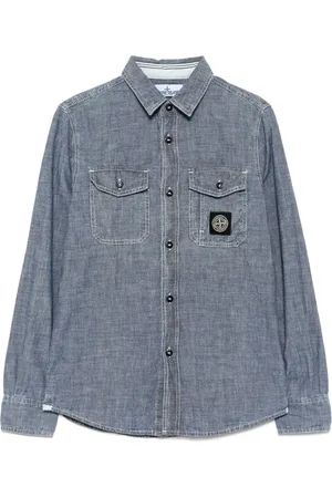 Stone Island Denimskjorte med logo