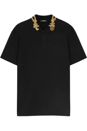 VERSACE Polo med barok bladbroderi