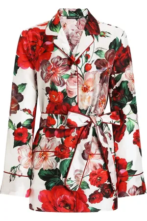 Dolce & Gabbana Skjorte i twill med rosetryk