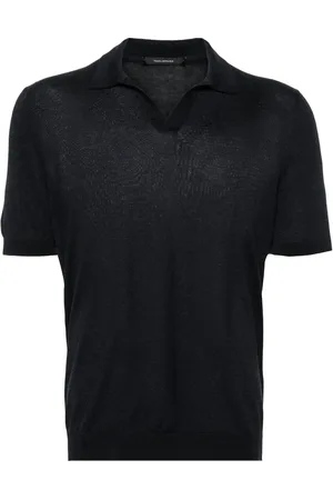 TAGLIATORE Finstrikket polo i silke