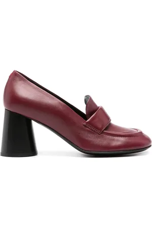 HALMANERA 75mm loafers i læder med blokhæl