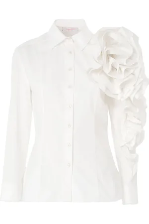 Carolina Herrera Skjorte med blomsterapplikation