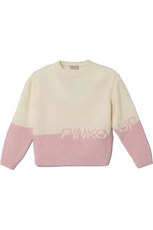 Pinko Sweater med intarsiastrikket logo