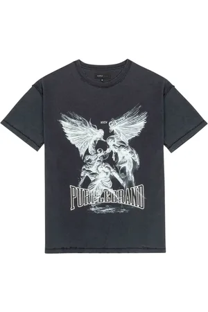 Purple Brand T-shirt med Fight-tryk