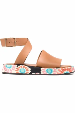 La DoubleJ Sandaler med kraftig sål og daisy-tryk