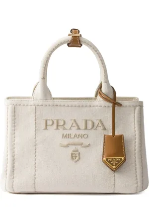 Prada Lille håndtaske med broderet logo