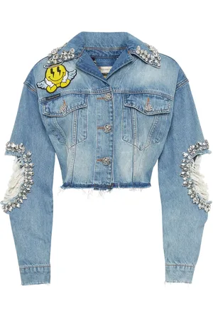 Philipp Plein Cropped Smile denimjakke