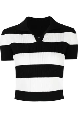 JUUN.J Cropped T-shirt med vandrette stribe