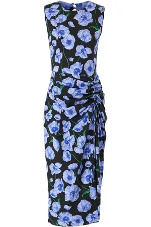 Carolina Herrera Mellemlang kjole med blomstertryk