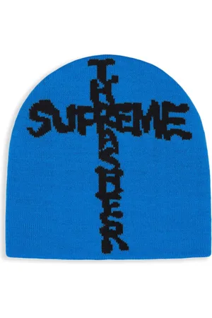 Supreme X Thrasher "Blue" hue med intarsiastrikket logo