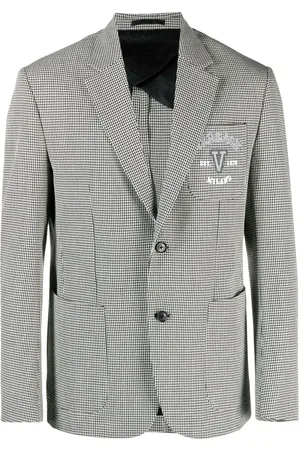 VERSACE Houndstooth-ternet blazer med logonål