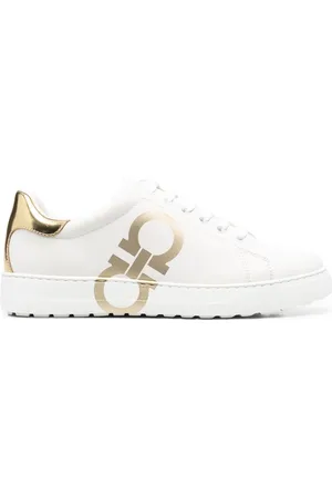 Salvatore Ferragamo Lædersneakers med logotryk
