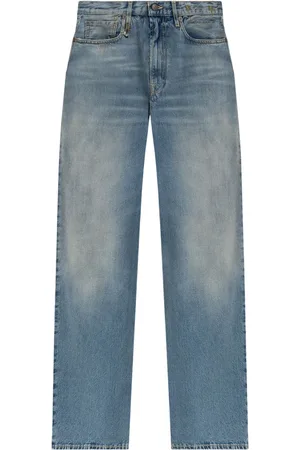 R13 Jeans med brede ben og slitageeffekt