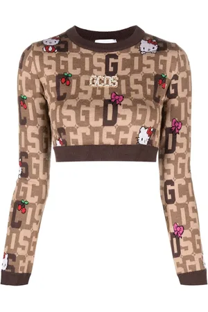 GCDS X Hello Kitty cropped strikket top