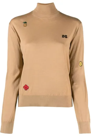 Dsquared2 Trøje med broderet logo og rullekrave