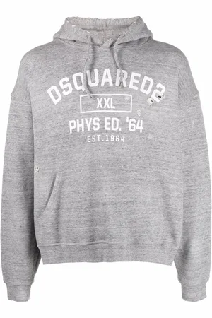 Dsquared2 Hættetrøje med logotryk og slitageeffekt
