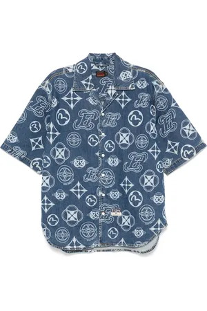 Evisu Denimskjorte med monogramtryk