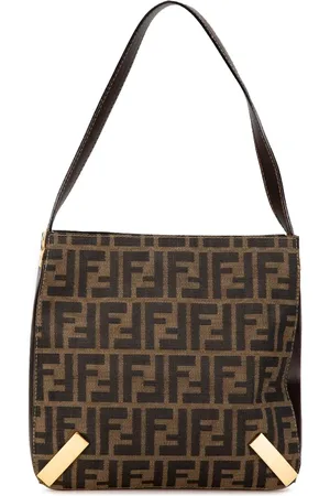 Fendi Zucca Canvas skuldertaske fra det 20. århundrede